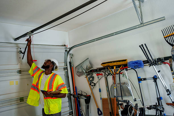 Professional Garage Door Panel Replacement technician working in Madison Lake, MN